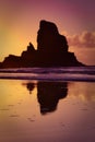 Sunset at Talisker bay on the Isle of Skye Royalty Free Stock Photo