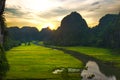 Sunset at Tam Coc, Ninh Binh Royalty Free Stock Photo