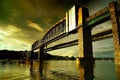 Sunset Tamar Bridge River Tamar Devon Royalty Free Stock Photo