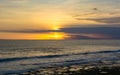 Sunset at Tanah Lot temple. Bali island, Indonesia. Royalty Free Stock Photo