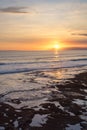 Sunset at Tanah Lot temple. Bali island, Indonesia. Royalty Free Stock Photo