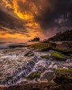 Sunset at Tanah Lot temple Tabanan Bali indonesia