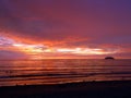 Sunset in Tanjung Aru Royalty Free Stock Photo