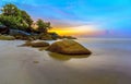 Sunset Tanjung Kelayang Bangka Island Indonesia Royalty Free Stock Photo