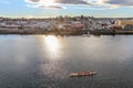 Sunset in tasmanian town Devonport with Mersey river and canoe in the foreground, Tasmania