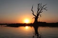 Sunset on Taungthaman lake Royalty Free Stock Photo