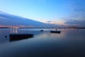 Sunset on the Tejo river. Royalty Free Stock Photo