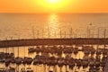 Sunset at Tel-Aviv marina, Israel Royalty Free Stock Photo