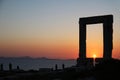 Sunset at the Temple of Apollo on the Greek island of Naxos Royalty Free Stock Photo