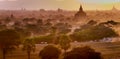 Sunset from a temple in Bagan, Myanmar Royalty Free Stock Photo