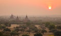 Sunset on temple in Bagan, Myanmar Royalty Free Stock Photo