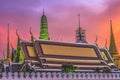 Sunset Temple Emerald Buddha Grand Palace Bangkok Thailand Royalty Free Stock Photo