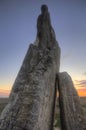 Sunset at Teter Rock, Flint Hills, Kansas Royalty Free Stock Photo