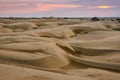 Sunset in Thar desert in rajasthan - India Royalty Free Stock Photo