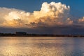 Sunset Thunderstorm Reflecting on a Lake