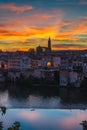 Sunset time in Albi city, Medieval city in South France Royalty Free Stock Photo