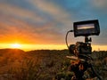 Sunset time lapse shooting process in Atacama desert, Chile