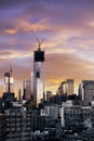 Winter Sunset Freedom Tower Lower Manhattan New-York Royalty Free Stock Photo