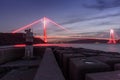 Sunset time on new bosphorus bridge of Istanbul Yavuz Sultan Selim Royalty Free Stock Photo