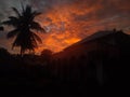 Sunset time View on Village Home