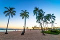 Sunset time in Waikiki beach, Honolulu, Hawaii Royalty Free Stock Photo