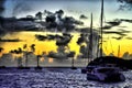 Sunset at Tobago Cays, the carribean Royalty Free Stock Photo