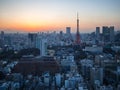 Sunset Tokyo Tower View from the World Trade Center Observatory