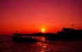 Sunset at Tonle Sap Lake Royalty Free Stock Photo