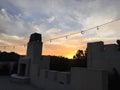 Sunset at Tooth & Nail Winery tasting room castle Paso Robles California