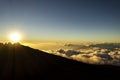 The sunset at the top of the Haleakala, MAUI, HAWAII Royalty Free Stock Photo