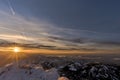 Sunset from the top of Saentis Royalty Free Stock Photo