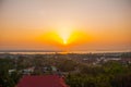 Sunset. Top view of the city Mawlamyine from the pagoda Kyaik Tan Lan. Myanmar. Burma. Royalty Free Stock Photo