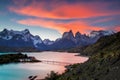 Sunset at Torres Del Paine Royalty Free Stock Photo