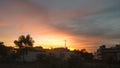 Amazing Wallpaper Sunset behind Tower Royalty Free Stock Photo