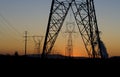 Sunset through the towers