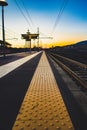 Sunset in train station Royalty Free Stock Photo