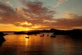 Sunset at Trearddur Bay Royalty Free Stock Photo