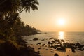 Sunset on the tropical beach India Royalty Free Stock Photo