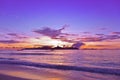 Sunset on tropical beach - Seychelles Royalty Free Stock Photo