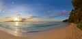 Sunset on tropical beach - Seychelles Royalty Free Stock Photo