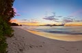 Sunset on tropical beach - Seychelles Royalty Free Stock Photo