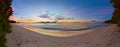 Sunset on tropical beach - Seychelles Royalty Free Stock Photo