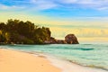 Sunset on tropical beach - Seychelles Royalty Free Stock Photo