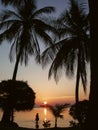 sunset at a tropical island in Karimunjawa, Indonesia
