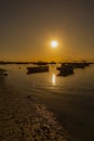 Sunset on the tropical island of Mauritius during summer. Royalty Free Stock Photo