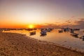 Sunset on the tropical island of Mauritius during summer. Royalty Free Stock Photo
