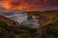 Sunset at the twelve Apostles along the famous Great Ocean Royalty Free Stock Photo