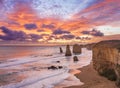 Sunset at Twelve Apostles, Great Ocean Road, Victoria, Australia Royalty Free Stock Photo