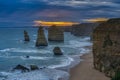 Sunset, Twelve Apostles Port Campbell National Park, Victoria, Australia Royalty Free Stock Photo