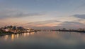 Sunset twilight at Han river Seoul city Royalty Free Stock Photo